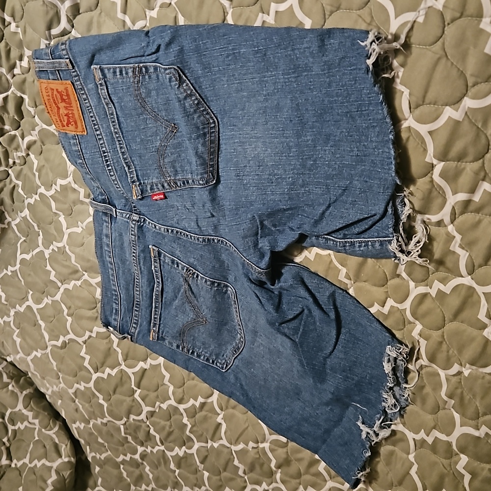 Dark wash shorts